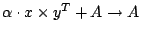 $\alpha \cdot x \times y^{T} + A \to A $