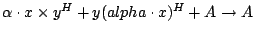 $\alpha \cdot x \times y^{H} + y(alpha \cdot x)^{H} + A \to A $