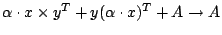 $\alpha \cdot x \times y^{T} + y (\alpha \cdot x)^{T} + A \to A$