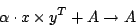 \begin{displaymath}\alpha \cdot x \times y^{T} + A \to A \end{displaymath}