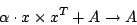 \begin{displaymath}\alpha \cdot x \times x^{T} + A \to A \end{displaymath}