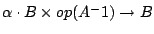 $\alpha \cdot B \times op(A^-1) \to B$